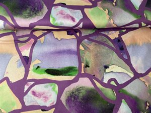 Bomuld satin - smukke mønstre i blommefarvet toner